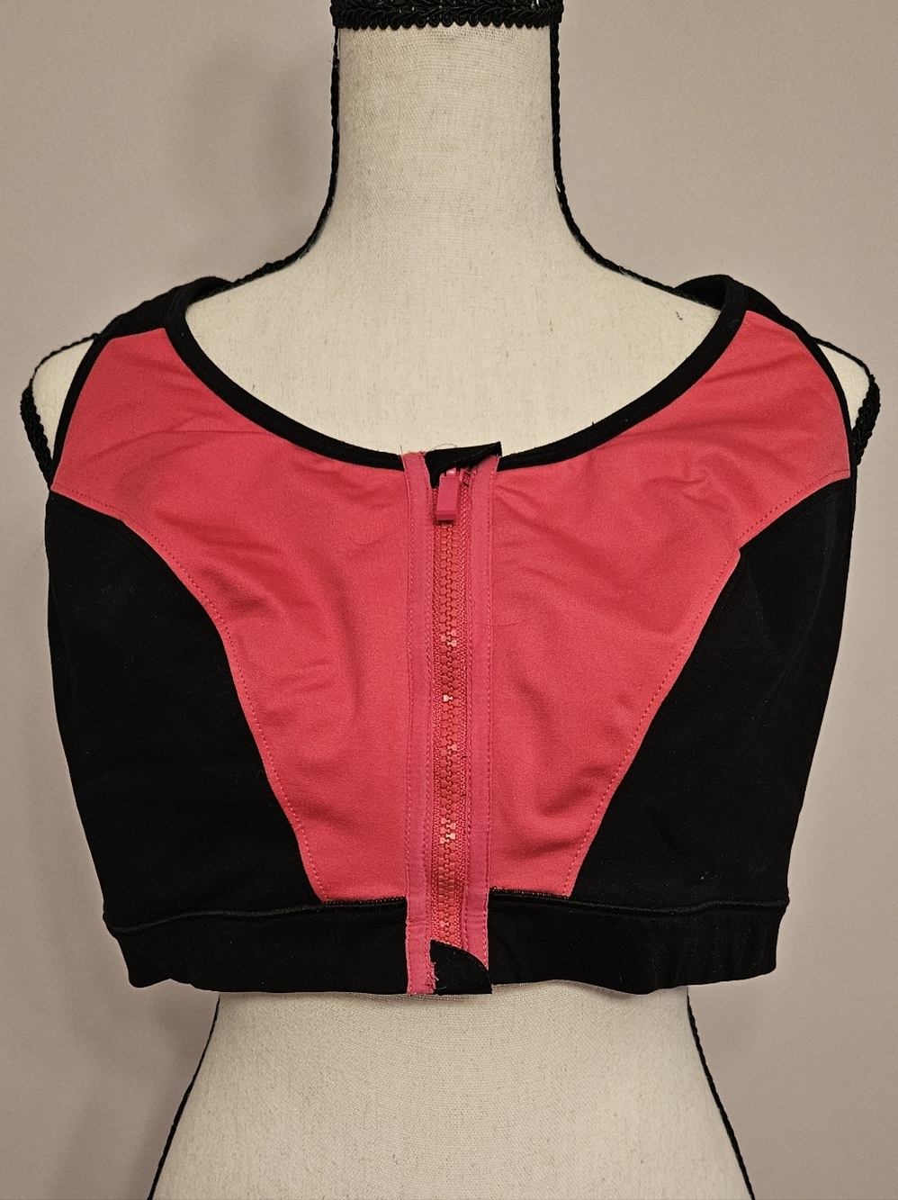 Livi Black & Hot Pink High Impact Sports Bra by Lane Bryant